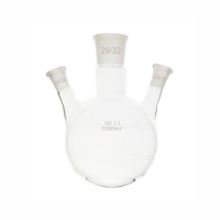 Колба круглодонная трехгорлая, 1000 мл, шлифы 29/32 (центр.) и 29/32 (бок.), боросиликатное стекло, (боковой угол, тип КГУ-3), 1 шт