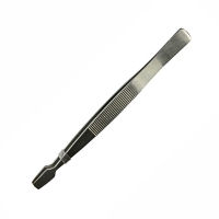 Пинцет лабораторный, 110 мм, с широкими плоскими концами, нержавеющая сталь, 1х2 шт