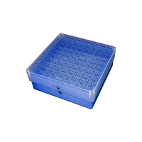 Коробка для 81 криопробирки по 2 мл, с нумерацией на крышке, полипропилен, синяя, 1 шт