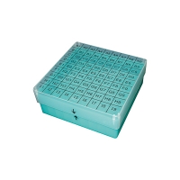 Коробка для 81 криопробирки по 2 мл, с нумерацией на крышке, полипропилен, зеленая, 1 шт