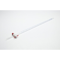 Бюретка, 2 мл, класс AS, прямой ПТФЭ кран, расширенный верх, голубая маркировка, боросиликатное стекло, 1 шт