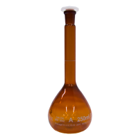 Колба мерная, 5 мл, шлиф 7/16, USP, белая маркировка, пластиковая пробка, темное боросиликатное стекло, 1 шт