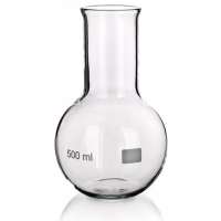 Колба круглая, 50 мл, широкое горло, плоское дно, боросиликатное стекло, 1 шт