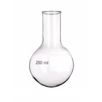 Колба круглоднная, 50 мл, без шлифа, узкое горло, боросиликатное стекло, 1 шт